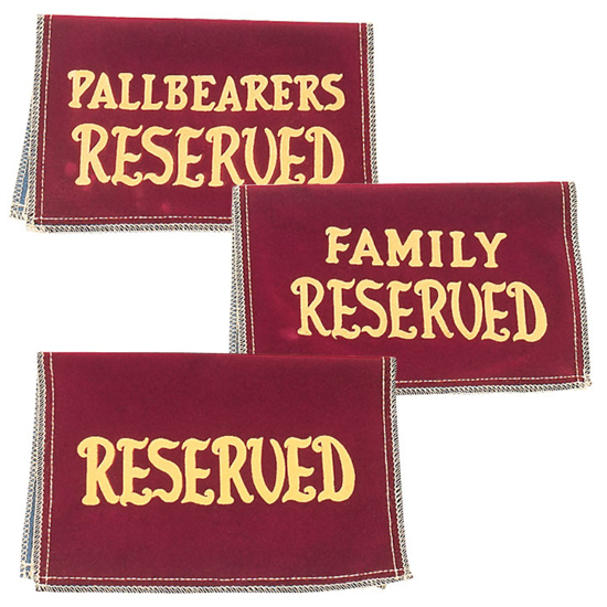 Picture of Reserved Seating Signs (Velvet)