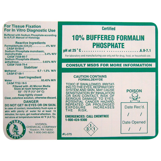 Picture of Formalin 10%, 20%, 37% Buffered
