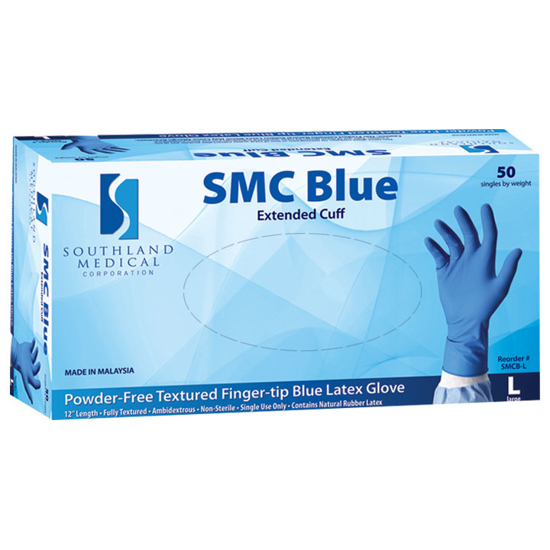 Picture of SMC Blue 15 mil Latex HR Gloves