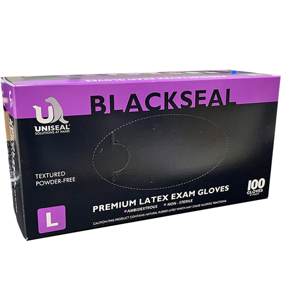 Picture of Black Seal 6 mil SMOOTH Latex Gloves